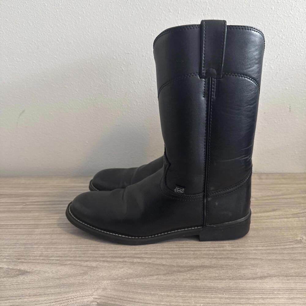 Justin Basics Black Western Cowboy Boots Women’s Size 9.5C Leather JBL3000 - Picture 5 of 10